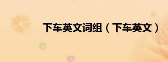 下车英文词组（下车英文）