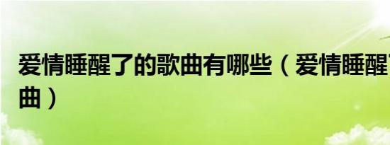 爱情睡醒了的歌曲有哪些（爱情睡醒了里的歌曲）
