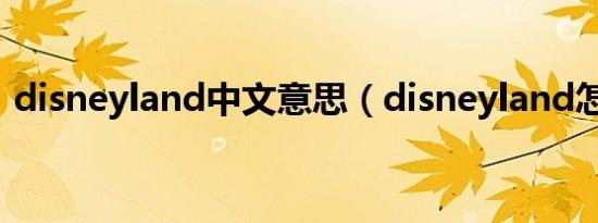 disneyland中文意思（disneyland怎么读）