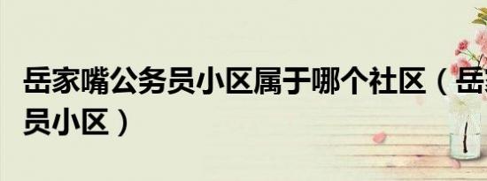 岳家嘴公务员小区属于哪个社区（岳家嘴公务员小区）