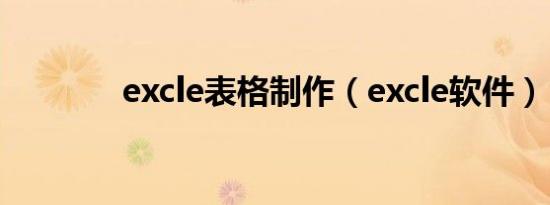excle表格制作（excle软件）