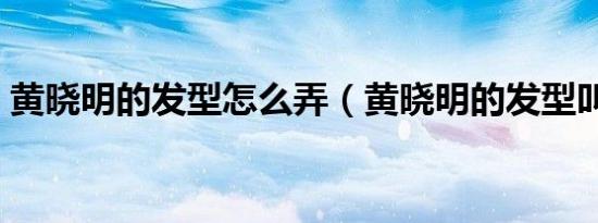 黄晓明的发型怎么弄（黄晓明的发型叫什么）