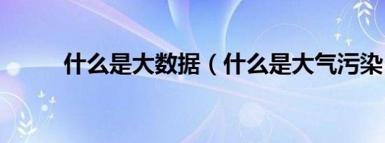 什么是大数据（什么是大气污染）
