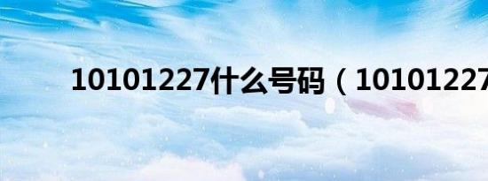 10101227什么号码（10101227）