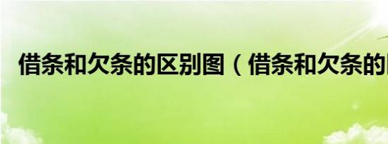 借条和欠条的区别图（借条和欠条的区别）