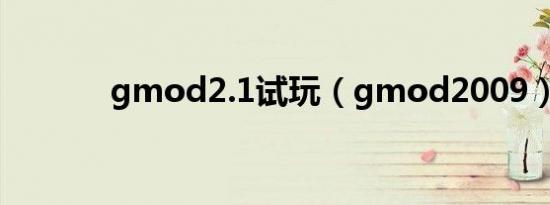 gmod2.1试玩（gmod2009）