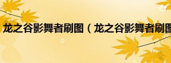 龙之谷影舞者刷图（龙之谷影舞者刷图加点）