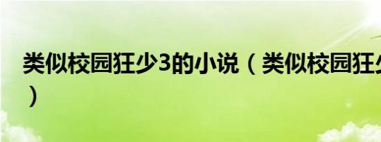 类似校园狂少3的小说（类似校园狂少的小说）