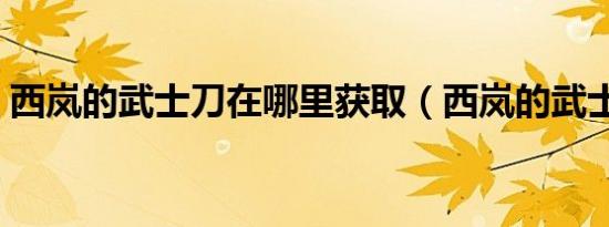 西岚的武士刀在哪里获取（西岚的武士手套）