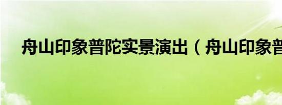 舟山印象普陀实景演出（舟山印象普陀）