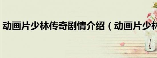 动画片少林传奇剧情介绍（动画片少林传奇）