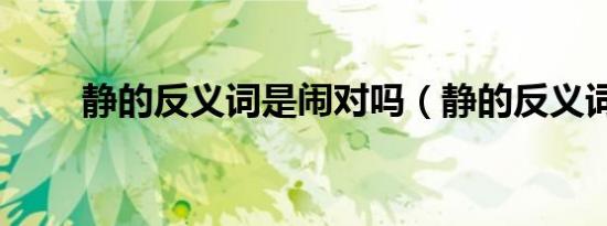 静的反义词是闹对吗（静的反义词）