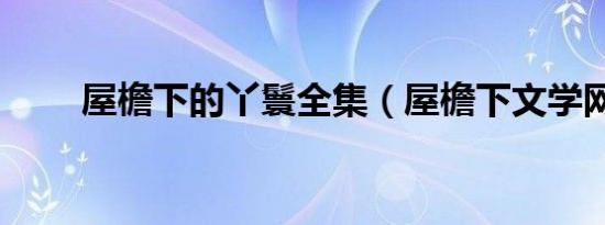 屋檐下的丫鬟全集（屋檐下文学网）