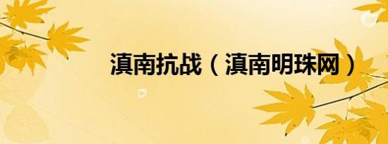 滇南抗战（滇南明珠网）