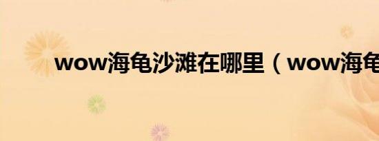 wow海龟沙滩在哪里（wow海龟）