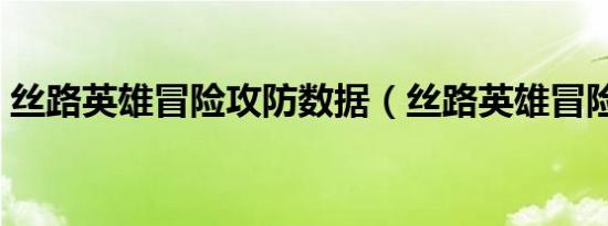 丝路英雄冒险攻防数据（丝路英雄冒险数据）
