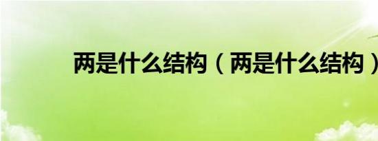 两是什么结构（两是什么结构）