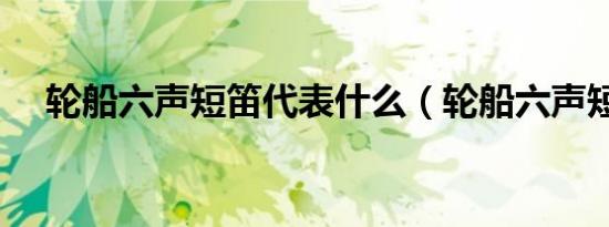 轮船六声短笛代表什么（轮船六声短笛）