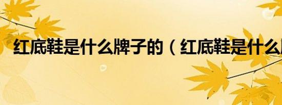 红底鞋是什么牌子的（红底鞋是什么牌子）