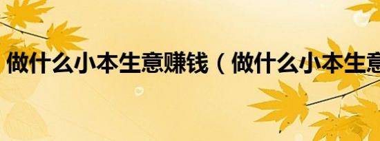做什么小本生意赚钱（做什么小本生意赚钱）
