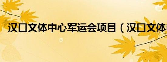 汉口文体中心军运会项目（汉口文体中心）