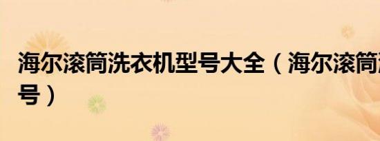 海尔滚筒洗衣机型号大全（海尔滚筒洗衣机型号）
