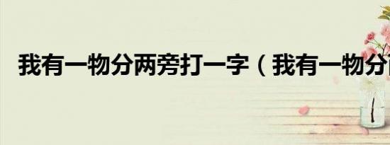 我有一物分两旁打一字（我有一物分两旁）