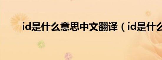 id是什么意思中文翻译（id是什么）