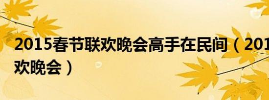 2015春节联欢晚会高手在民间（2015春节联欢晚会）