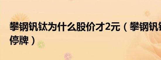 攀钢钒钛为什么股价才2元（攀钢钒钛为什么停牌）