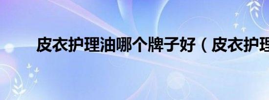 皮衣护理油哪个牌子好（皮衣护理）
