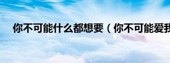 你不可能什么都想要（你不可能爱我了）