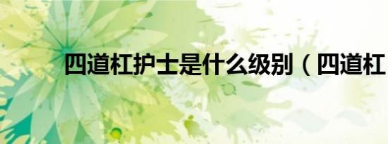 四道杠护士是什么级别（四道杠）