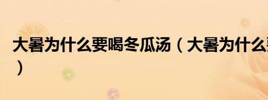 大暑为什么要喝冬瓜汤（大暑为什么要吃荔枝）