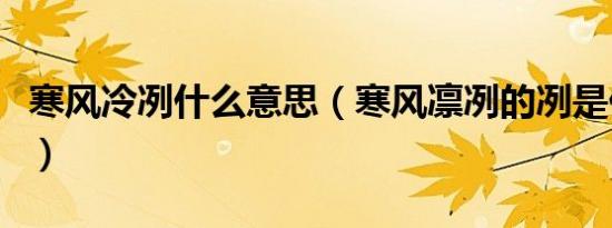 寒风冷冽什么意思（寒风凛冽的冽是什么意思）