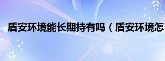 盾安环境能长期持有吗（盾安环境怎么样）
