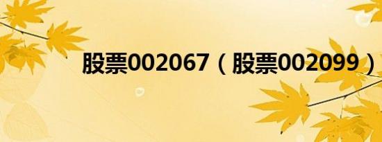 股票002067（股票002099）