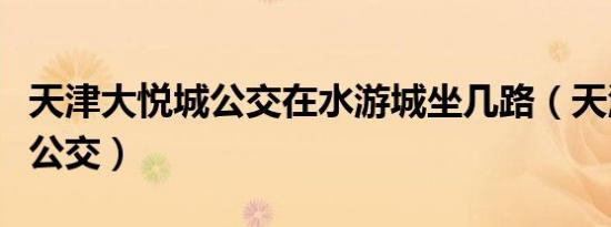 天津大悦城公交在水游城坐几路（天津大悦城公交）
