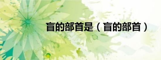 盲的部首是（盲的部首）