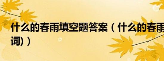 什么的春雨填空题答案（什么的春雨(填形容词)）