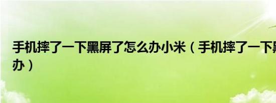 手机摔了一下黑屏了怎么办小米（手机摔了一下黑屏了怎么办）