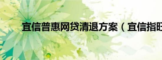 宜信普惠网贷清退方案（宜信指旺）