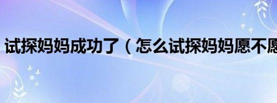 试探妈妈成功了（怎么试探妈妈愿不愿意做）
