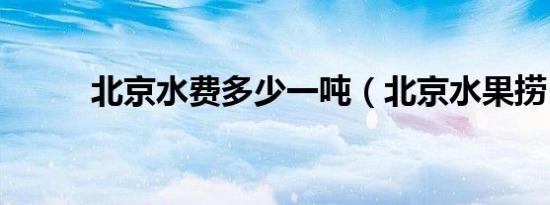 北京水费多少一吨（北京水果捞）