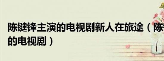 陈键锋主演的电视剧新人在旅途（陈键锋主演的电视剧）