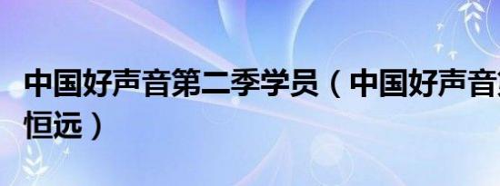 中国好声音第二季学员（中国好声音第二季张恒远）