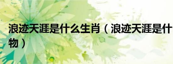 浪迹天涯是什么生肖（浪迹天涯是什么生肖动物）