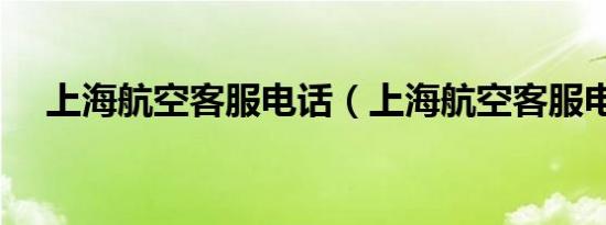 上海航空客服电话（上海航空客服电话）