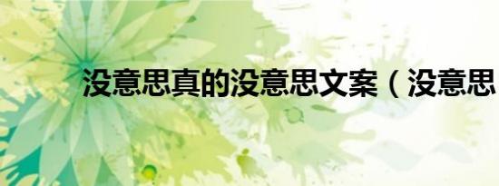 没意思真的没意思文案（没意思）