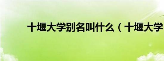 十堰大学别名叫什么（十堰大学）